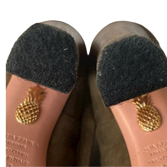 CLAUDIA SCHIFFER X AQUAZZURA HOLLAND SUEDE TIE-UP BOOTIES (SZ 37) (EUC) - Picture 10 of 12